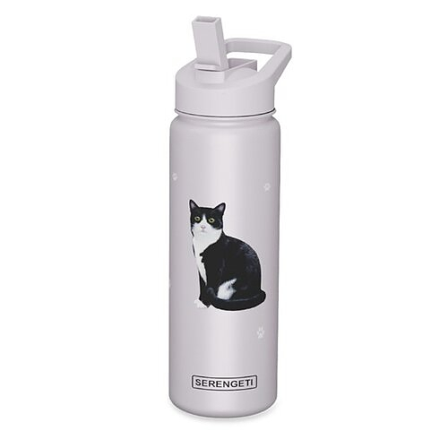 Water Bottle - Black & White Cat